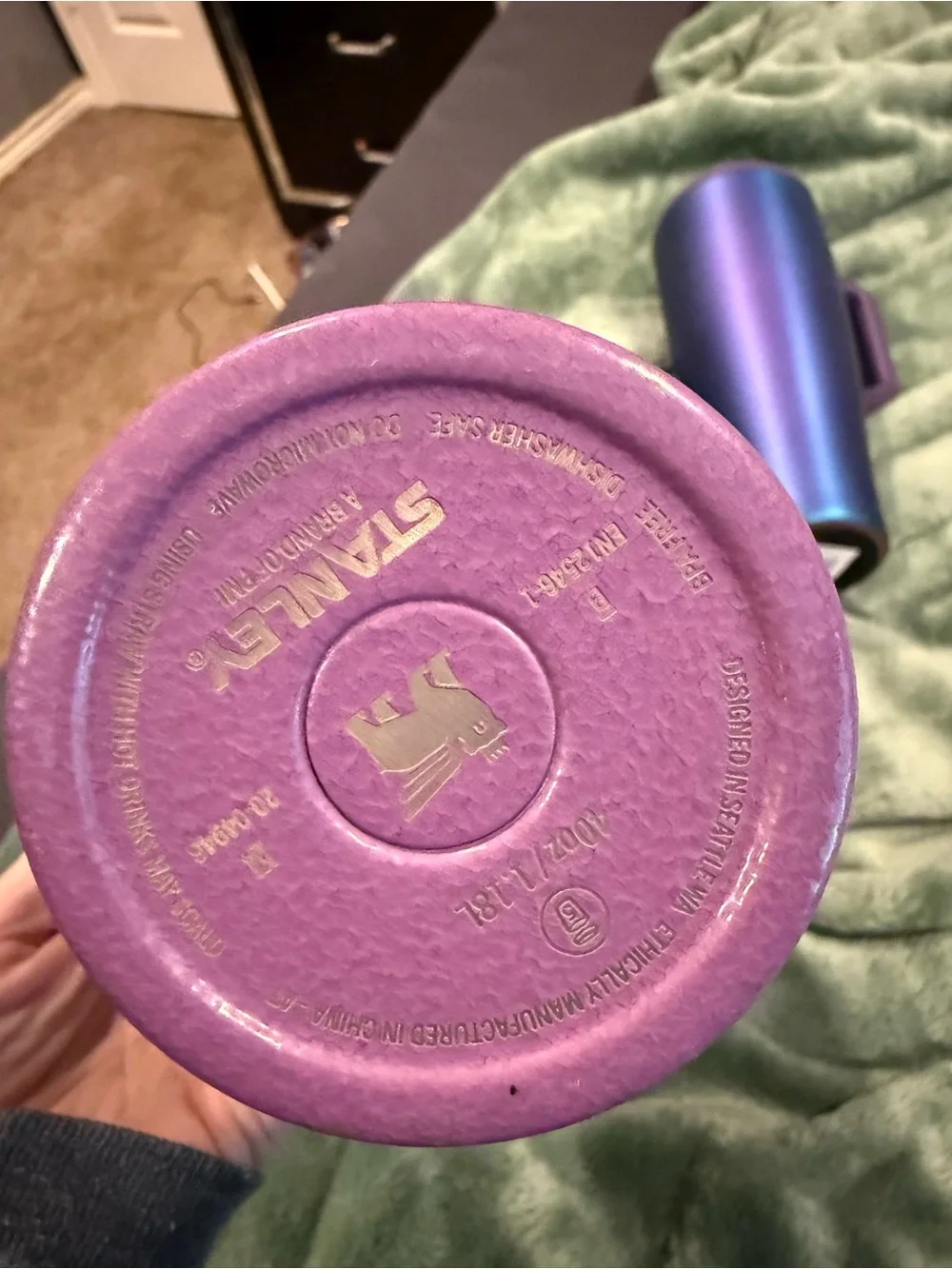 Stanley 40oz Hammertone Purple Insulated Tumbler with Handle and Straw and Charm - Picture 5 of 5
